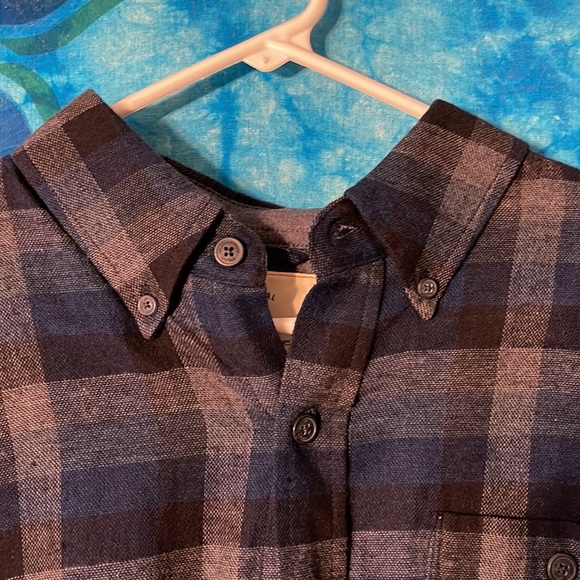 Blue, Black, Gray Button Up Flannel - Picture 6 of 12